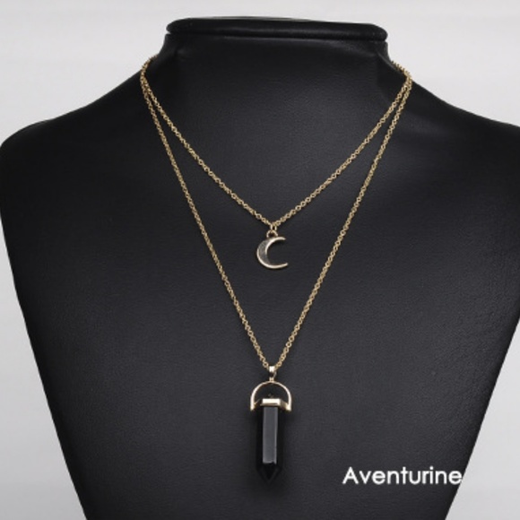 //CLEARANCE//Moon Crystal Layered Choker Necklace - Picture 5 of 8